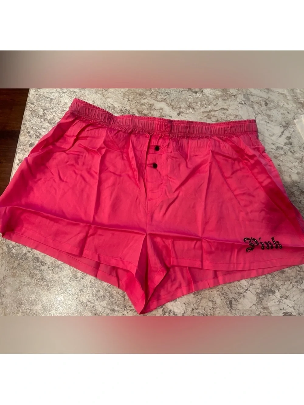 VS PINK Bling Pajama Shorts Halloween Logo Large NWT
